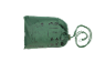 Grüner Einheitsgrößen-Regenponcho, verpackbar, mit Kordelzug.