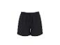 Schwarze Damen-Shorts mit gerafftem Bund und Kordelzug