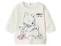 Weißes Winnie Puuh Baby-Sweatshirt mit Puuh und Ferkel Aufdruck.