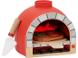 Hölzerner Spielzeug-Pizzaofen mit Pizzaschieber und Pizzastücken