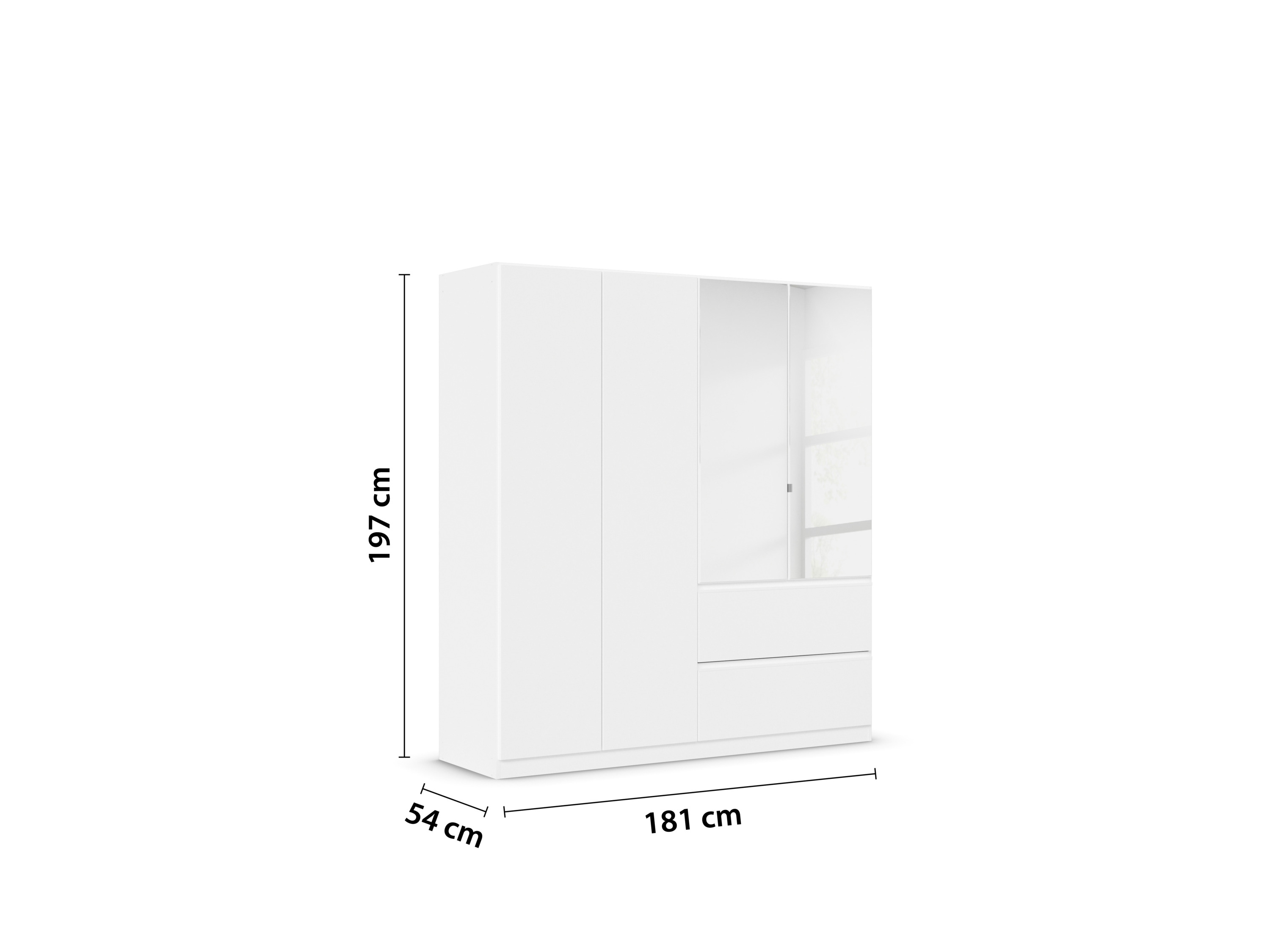 Thumbnail - rauch BLUE Costa Drehtürenschrank mit Spiegel (Drehtürenschrank, Alpinweiß, 181 x 197 cm)