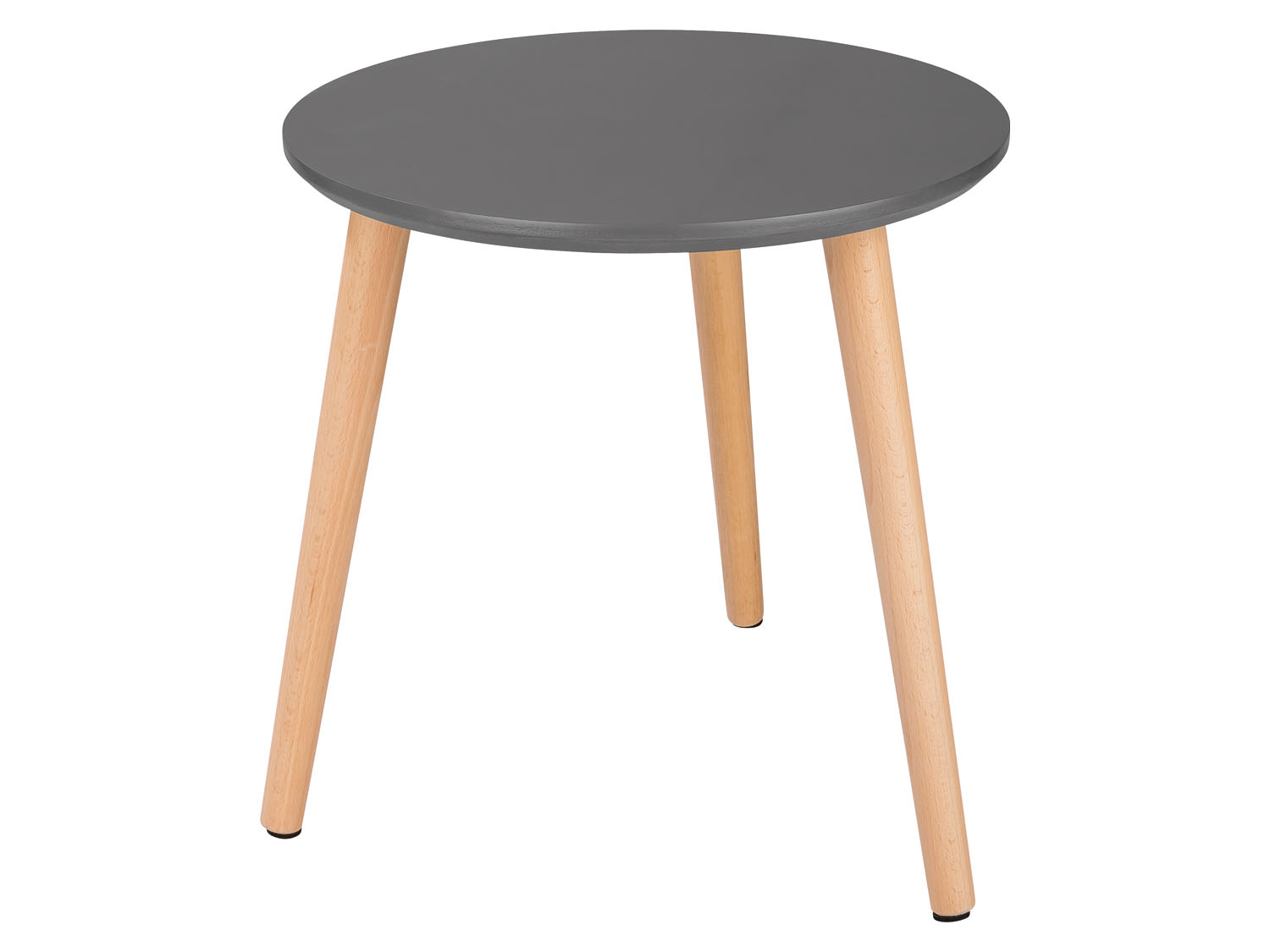 LIVARNO home Beistelltisch Massivholz klein Ø40cm FSC (Anthrazit) | 04055333000728