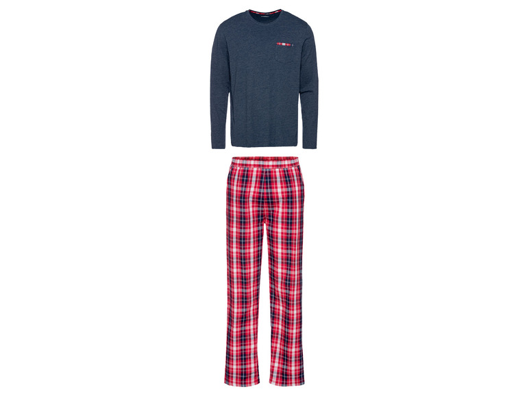 Gehe zu Vollbildansicht: LIVERGY Herren Pyjama aus reiner Baumwolle - Bild 2