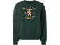 Dunkelgrünes Sweatshirt mit festlichem Lebkuchenmann-Aufdruck