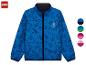 Blaue Kinderjacke mit Blockmuster, mit Farboptionen.