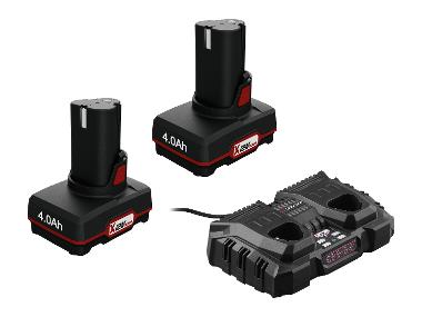 PARKSIDE® Akku Set 2x 12 V / 4 Ah Akku »PAPK 12 B4«, Cell Balancing mit 12 V / 2 x 4,5 A Doppel-Ladegerät »PDSLK 12 B2«