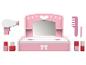Rosa Schminkspielset mit Spiegel, Föhn und Zubehör.
