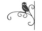 Schwarzer Metallhaken mit Eulen-Design.