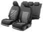 Set schwarzer Stoff-Autositzbezüge mit grauem Muster