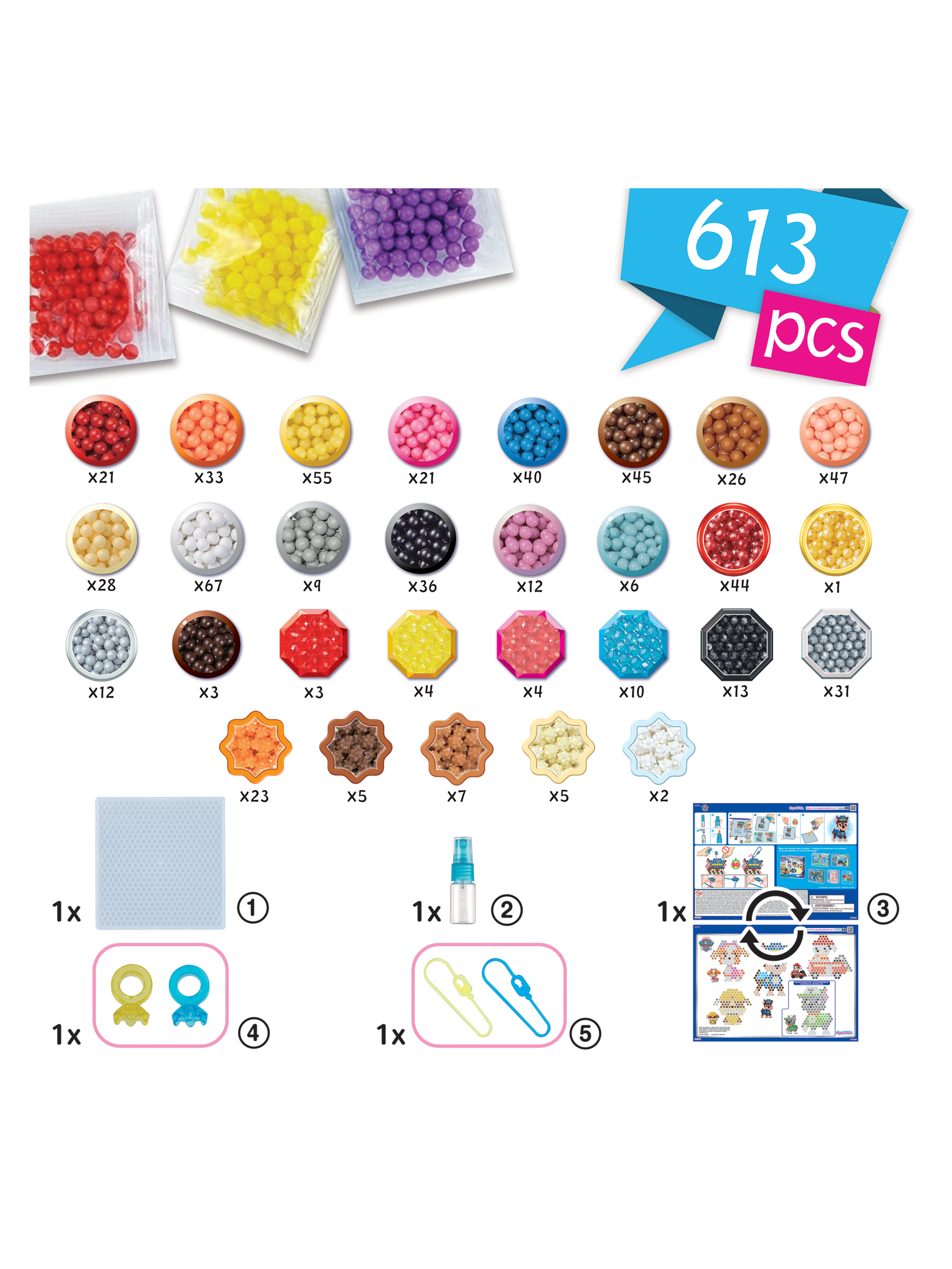 AQUABEADS Schlüsselanhänger Bastelset, wasseraktivierend (Pawpatrol) – Bild 3 von 4
