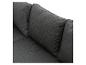 Detail eines dunkelgrauen Stoffsofas mit Kissen