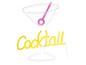 Neon-Cocktail-Schild mit einem Glas und dem Text 'Cocktail'