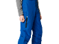 Blaue Skihose mit Reißverschlusstasche und grauem Hemd