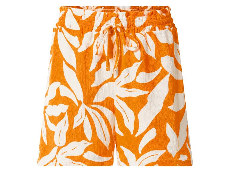 Damen-Shorts mit orange-weißem Blumenmuster