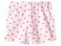 Hellrosa Shorts mit Allover-Muster aus kleinen rosa Herzen.