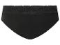 Schwarzer Slip mit Spitzenbesatz am Bund.