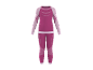 Damen-Thermo-Unterwäsche-Set in Pink und Hellrosa mit langen Ärmeln und Leggings.