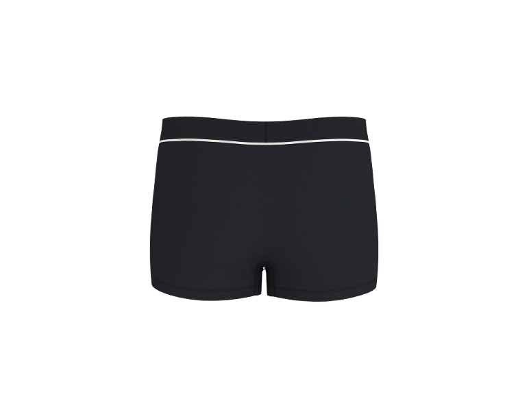 Schwarze Herren-Boxershorts mit weißem Bund