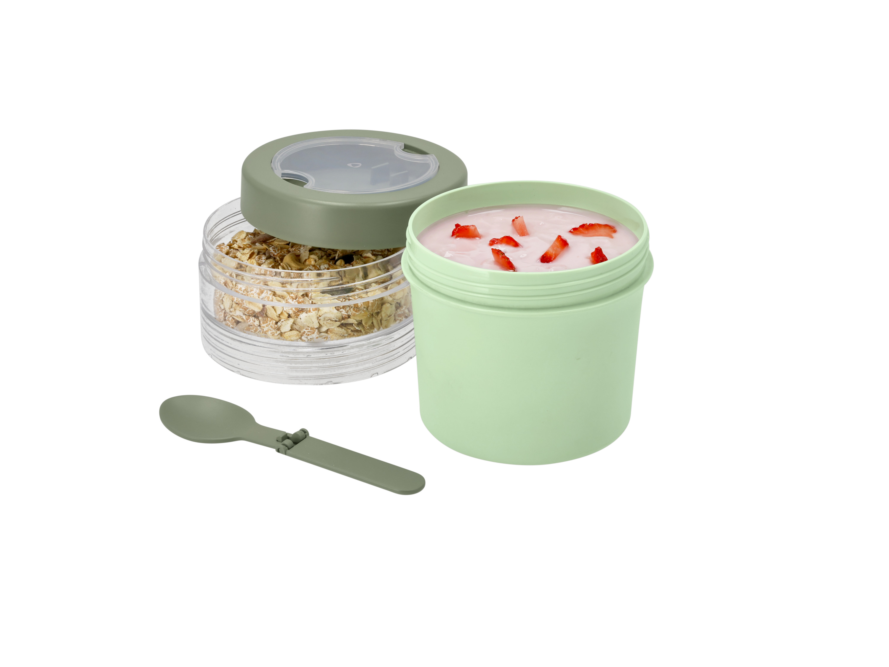 Thumbnail - SILVERCREST® Frischhalteboxen mit Einsätzen und Besteck (Joghurtbox, Mint)