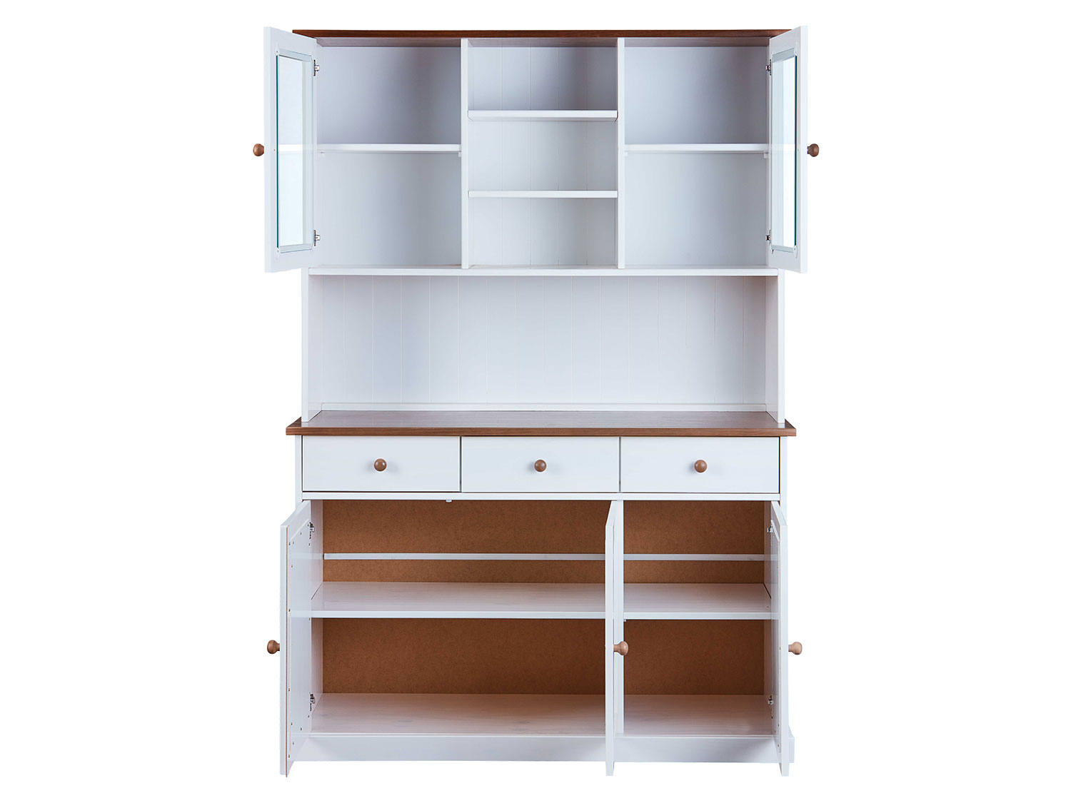 Thumbnail - Inter Link Buffet Westerland  (Mit 3 Schubladen & 5 Drehtüren, weiß, sepia/braun)