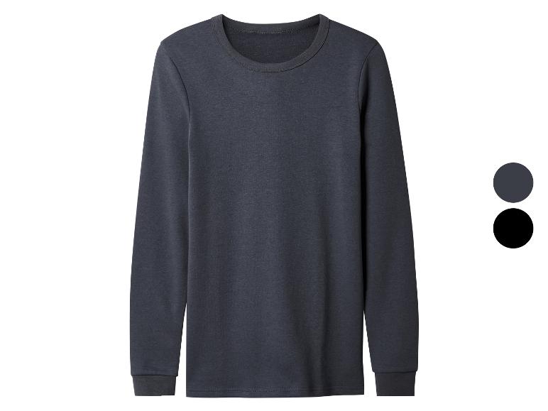 Dunkelgraues Langarm-T-Shirt mit angezeigten Farboptionen.