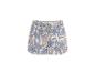 Damen-Shorts mit blauem und rosa Paisley-Muster.