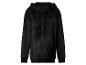 Schwarzer Kapuzenpullover aus Samt mit Reißverschluss