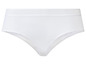 Weiße Damen-Unterhose mit Rippenmuster.