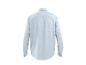 Hellblaues Langarm-Herrenhemd mit Kragen, Rückansicht.