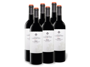 6 x 0,75-l-Flasche Weinpaket Dominio de Laertes Rioja DOC Crianza trocken, Rotwein