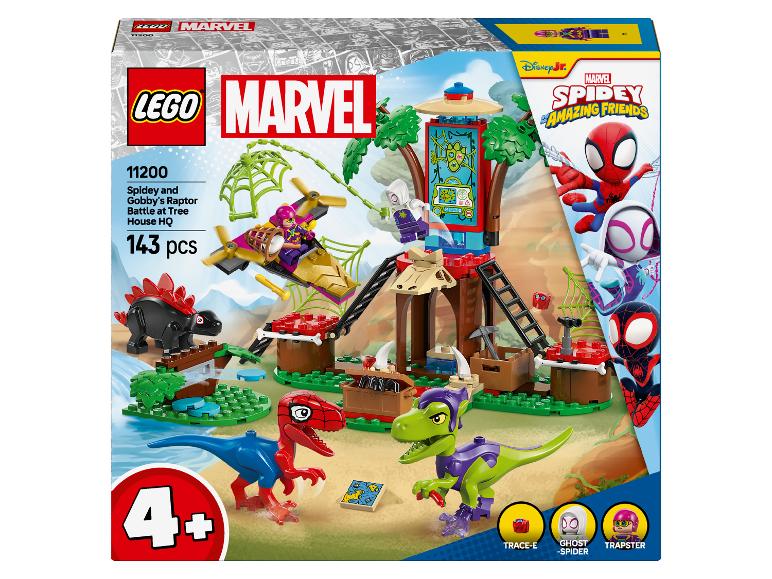 LEGO Marvel Spidey und seine erstaunlichen Freunde Set mit Baumhaus, Dinosauriern und Charakteren.