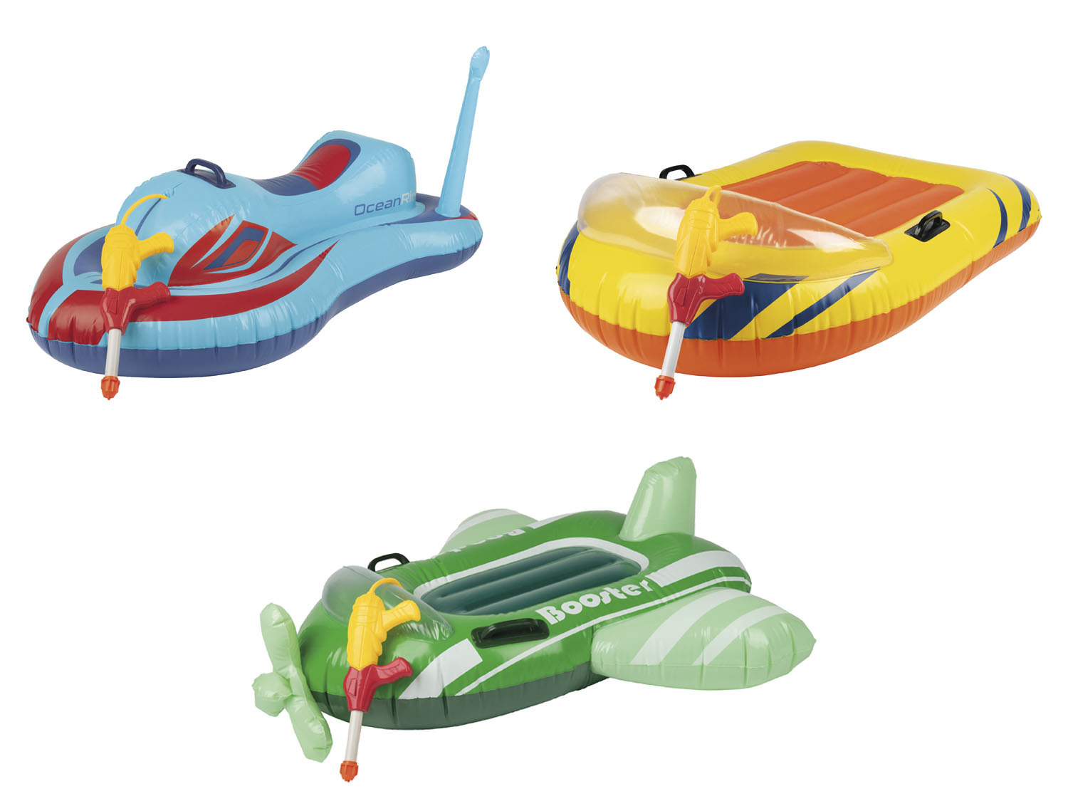 Playtive Kinder Sitzboote, aufblasbar, mit Wassersprit…