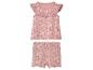 Mädchen-Set: Top und Shorts mit rosafarbenem Blumenmuster.