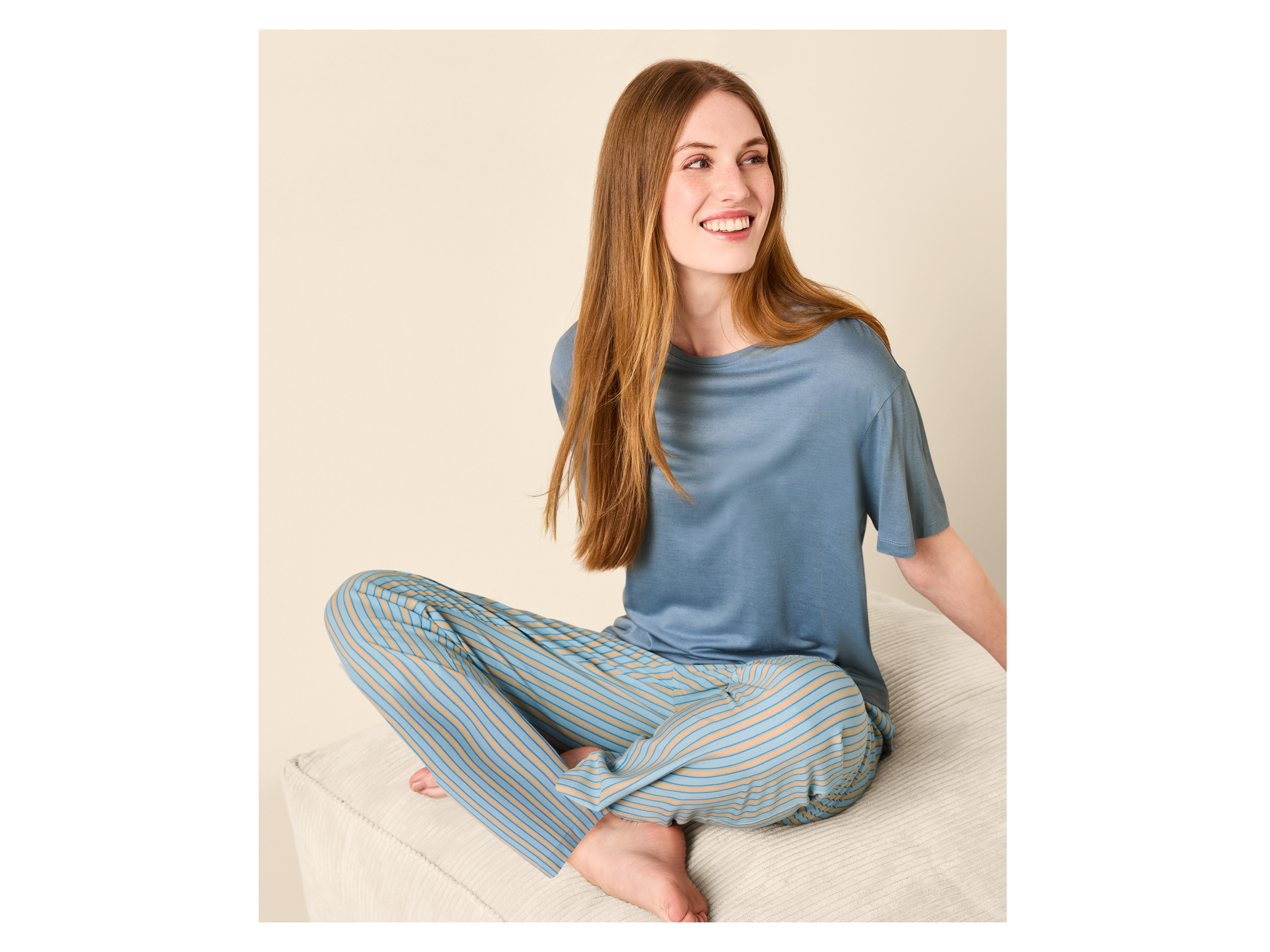 ESMARA® Damen Pyjama kurz/lang (Blau, XS(32/34)) – Bild 3 von 4