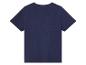 Ein dunkelblaues T-Shirt mit kurzen Ärmeln.