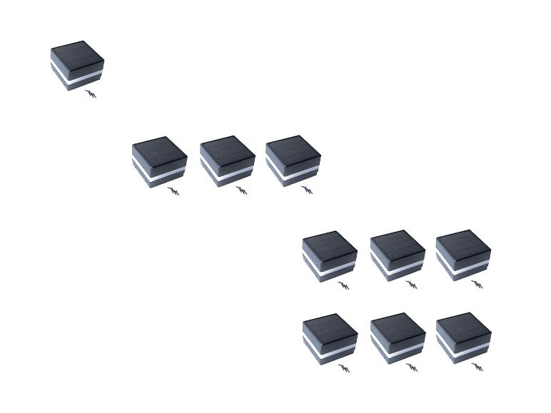 Set aus 10 Solar-LED-Zaunleuchten mit Schrauben
