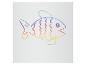 Regenbogenfisch auf weißem Hintergrund gezeichnet