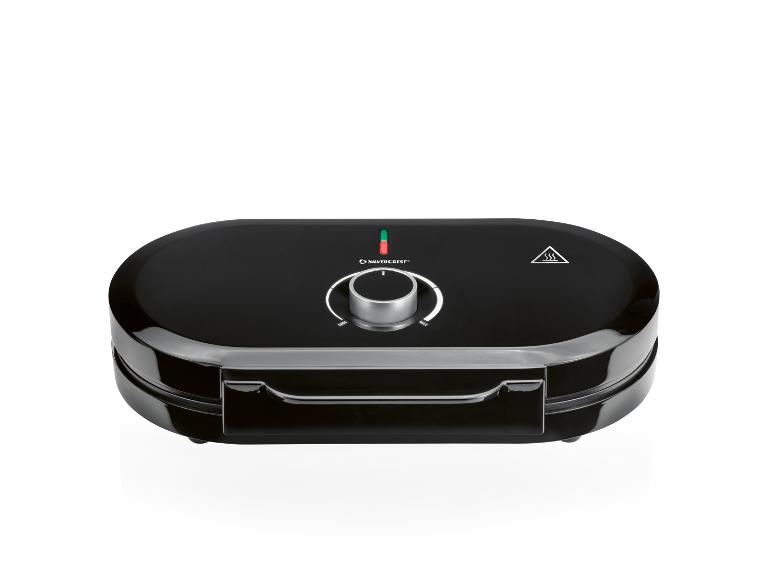 Schwarzer SilverCrest Toaster mit Temperaturregler und Kontrollleuchten.