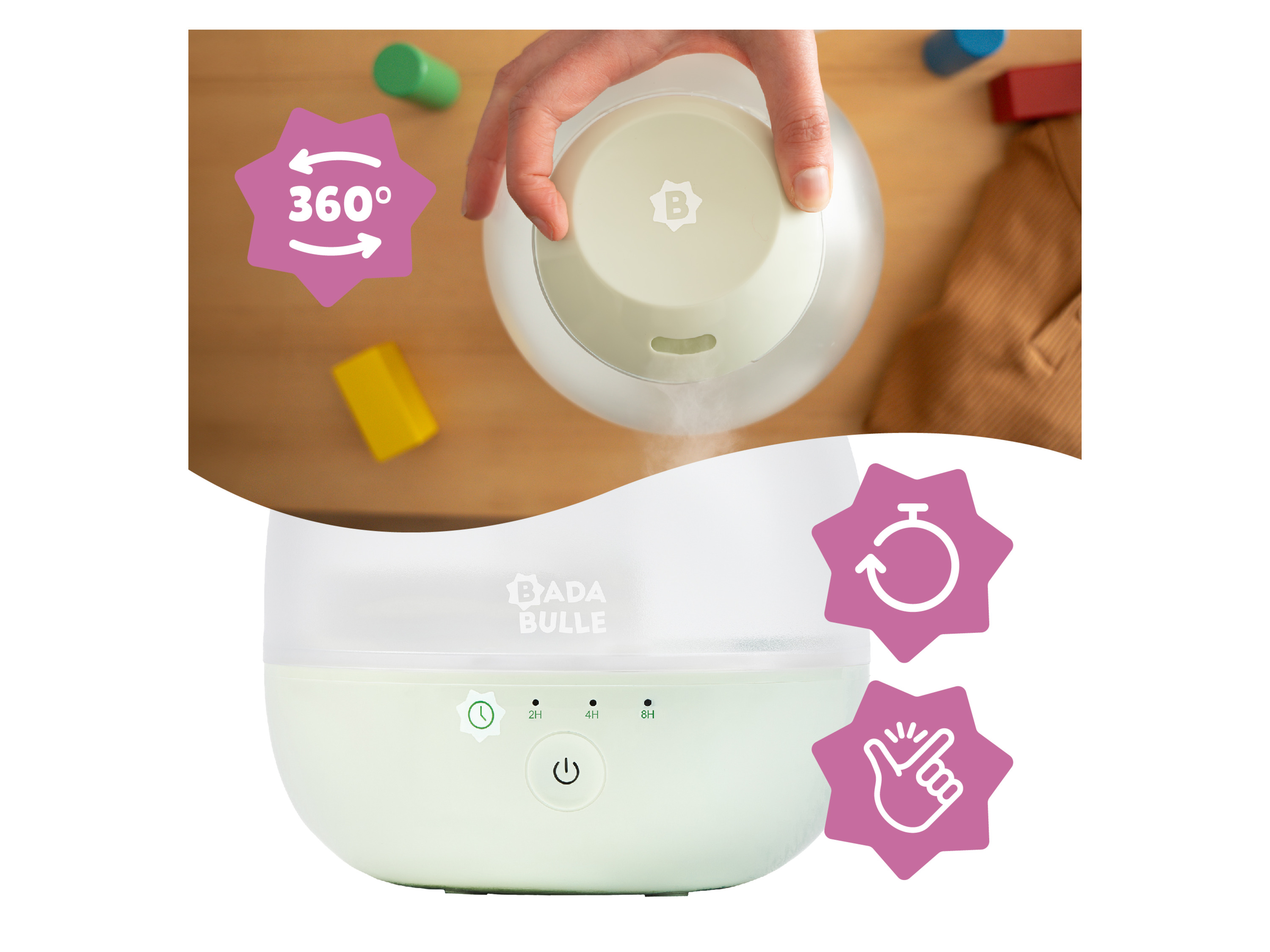 Thumbnail - Badabulle Luftbefeuchter »Bubble«, mit 360° Düse