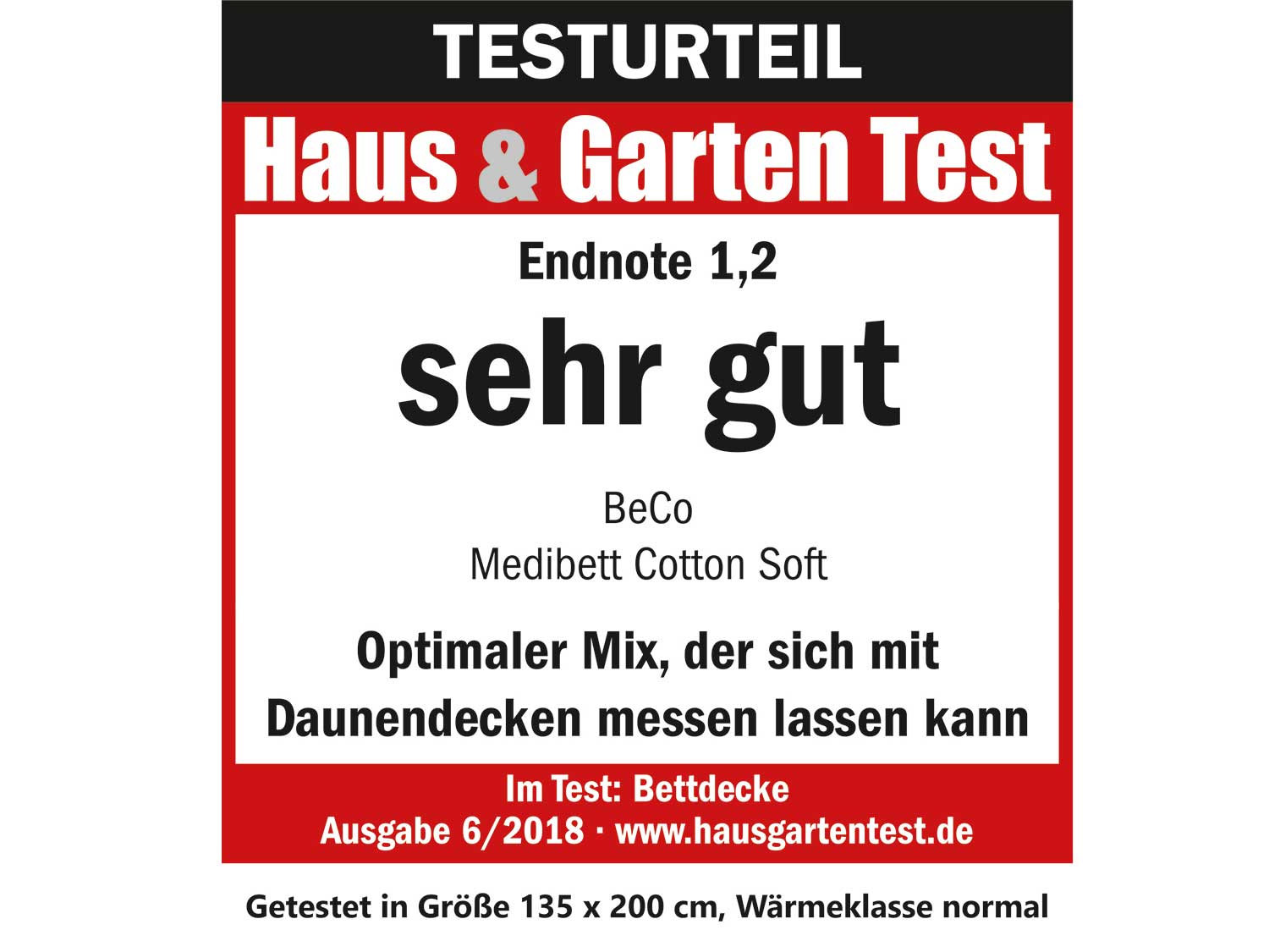 Thumbnail - BeCo Ganzjahres-Bettdecke Medibett Cotton Soft, medium (135 x 200 cm)