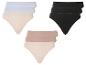 Drei Paar nahtlose Slips in Schwarz, Rosa und Beige.