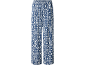 Blau-weiß gemusterte weite Hose mit elastischem Bund