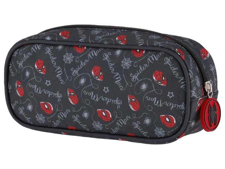 Spider-Man Federmappe: Spinnennetz- und stilisierter Schriftzug-Druck.