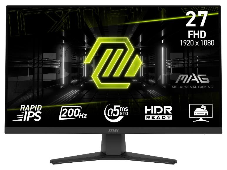 Gaming-Monitor mit 27-Zoll-FHD-Display, 200Hz Bildwiederholfrequenz, 0,5ms Reaktionszeit und HDR.