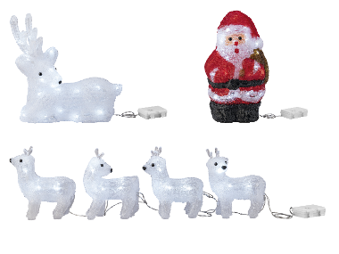 LIVARNO® LED-Dekofigur »Reh/Weihnachtsmann«/ LED-Dekofiguren »Rentiere«