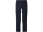 Dunkelblaue Herrenhose mit Knopfverschluss und Gürtelschlaufen.