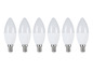 Sechs weiße LED-Kerzenlampen