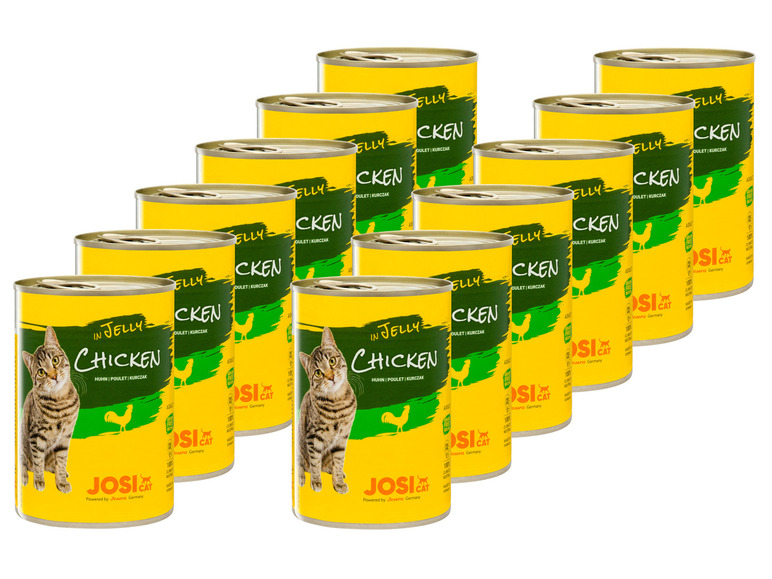 Gehe zu Vollbildansicht: JosiCat Katzennassnahrung Huhn in Jelly, 12 x 400 g - Bild 1