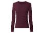 Damen-Langarmshirt in Bordeauxrot mit Rippstruktur.