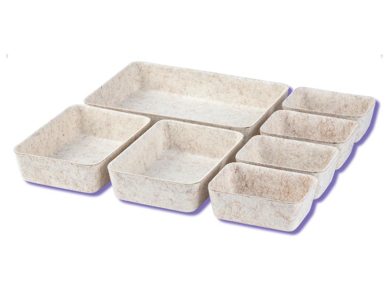 Set aus recycelten Pappschalen zum Organisieren.